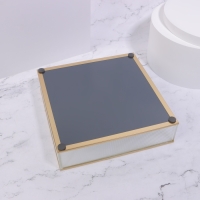 Органайзер для хранения &laquo;RIPPLES&raquo;, стеклянный, с зеркальным дном, 1 секция, 20 &times; 20 &times; 5 см, цвет прозрачный/медный