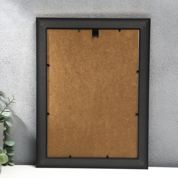 Фоторамка пластик формат А4 "Линии-диагональ на шоколаде, двойная золотая рамка"34,6х25,8см