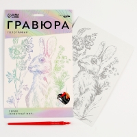 Гравюра. Набор гравюр &laquo;Звери&raquo;, А5, 4 шт