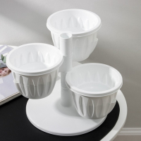 Кашпо многоярусное Plast-Avenue &laquo;Каскад&raquo;, 3 шт., 700 мл, пластик, белое