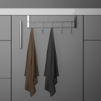 Вешалка на дверцу толщиной 2 см, Доляна &laquo;Блеск&raquo;, 5 крючков, 24,5&times;10&times;6 см, цвет хром