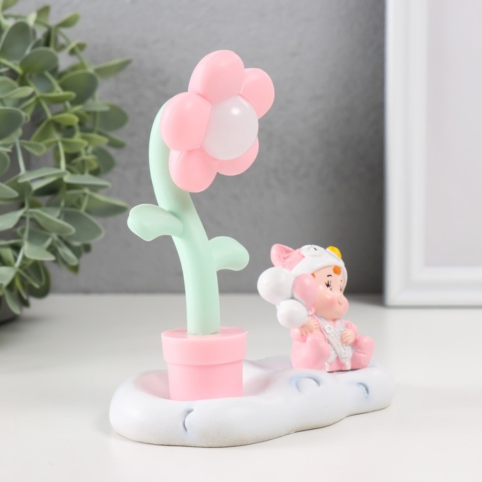 Сувенир пластик свет "Малышка в забавной шапке" МИКС 12х6,7х13 см