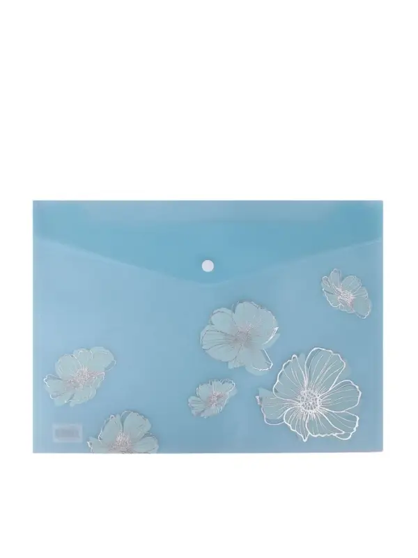 Папка-конверт на кнопке формат А4 180мкр блестящая МИКС Цветы  (штрихкод на штуке)