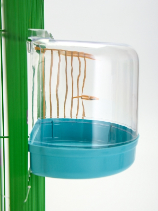 Купалка для птиц, внешняя 12 х 9 х 11 см, бирюзовая