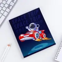 Тетрадь в клетку, 48 л., А5, на скрепке, блок №1 &laquo;Космос&raquo; МИКС