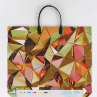 Пакет "Голден", полиэтиленовый с пластиковой ручкой, 38 х 34 + 3 см, 90 мкм