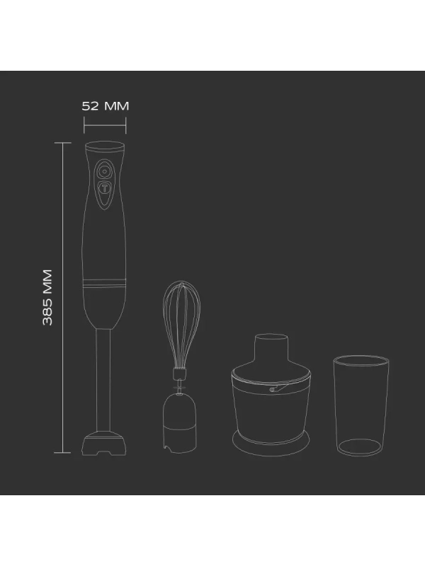 Погружной мощный блендер с насадками 1000 Вт, SC-HB42F90