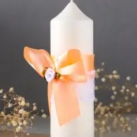 Свечи свадебные "Пышный" набор 3 шт (16 см + 2 шт по 18 см), абрикосовый