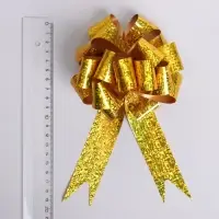 Бант - шар №3 голография, жёлтый