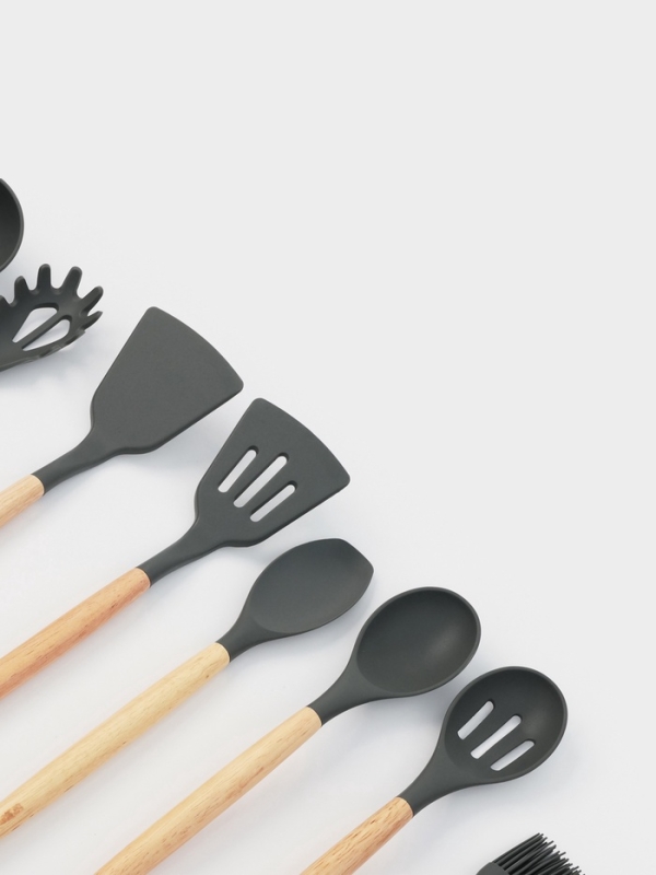 Набор кухонных принадлежностей Доляна Aviera, 12 предметов, 31&times;10.5&times;10.5 см, серый