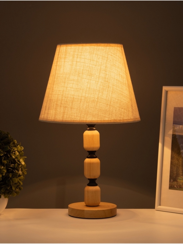 Лампа настольная BayerLux ЭКО "Одри" 1х40Вт Е27 черный/коричневый 25х25х43см