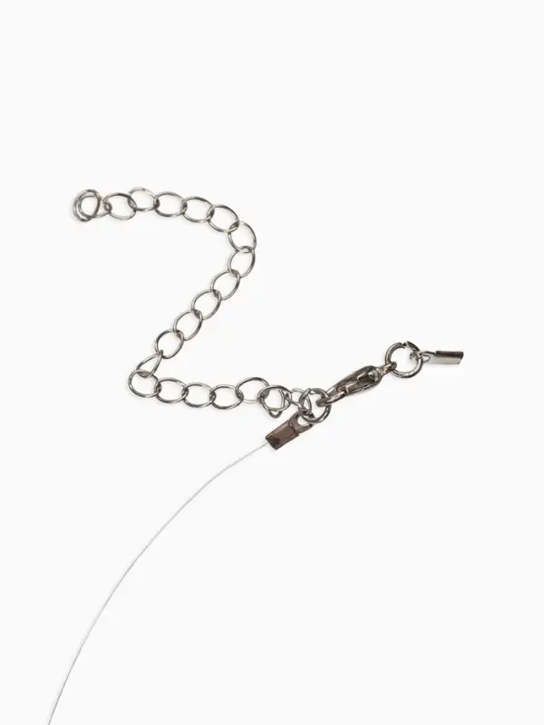 Колье на леске "Капля росы", цвет былй в серебре