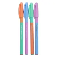 Ручка шариковая ErichKrause U-109 Stick&Grip Pastel Bloom, игольчатый узел 1.0 мм, чернила синие, резиновый держатель,МИКС