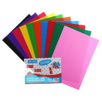 Картон цветной гофрированный Jooydoo, А4, 10 листов, 10 цветов