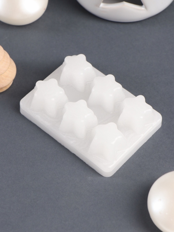 Набор: аромалампа для эфирных масел, мелтсы из воска ароматические &laquo;Звезда&raquo;, белая, 7.5&times;7.5&times;8 см