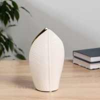 Керамическая ваза декоративная настольная &laquo;Кэнди&raquo;, для цветов, сухоцветов, 20 см, белый