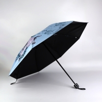 Зонт механический &laquo;Пионы&raquo;, эпонж, 4 сложения, 8 спиц, R = 48/55 см, D = 110 см, цвет МИКС