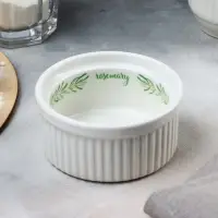 Рамекин керамический &laquo;Листья&raquo;, 9.5 х 4.5 см, 200 мл, цвет белый