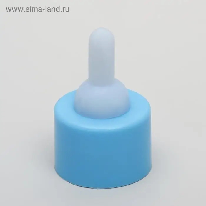 Бутылочка для вскармливания грызунов 30 мл с силиконовой соской (короткий носик), голубая