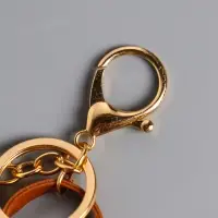 Брелок кожзам с карабином, с кистью "Сумочка. Сова" карамель 5,2х2,5х6 см