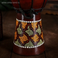 Сувенирный музыкальный инструмент "Барабан Джембе Разноцветный" 13x13x24 см, МИКС