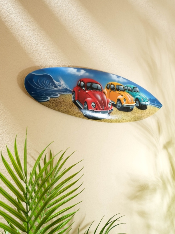 Панно "Доска для сёрфа "Три Жука" дерево 50х17 см