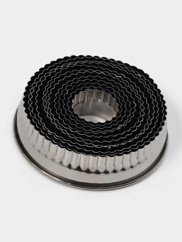 Набор форм для вырезания "Волна" 12 шт, d 3,5-10,5 см, h 3 см