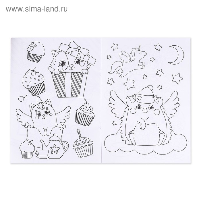 Раскраска для девочек &laquo;Милые зверюшки&raquo;, 16 стр., А4