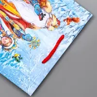 Пакет подарочный новогодний ламинированный, &laquo;Дед Мороз и Снегурочка&raquo; , 18&times;10&times;22.3 см