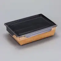 Контейнер с плоской крышкой, черный, 0,5 л, 16 х 12 х 4,5 см