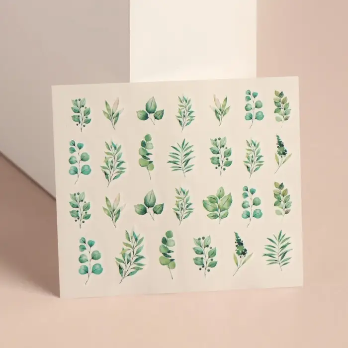 Слайдеры для ногтей &laquo;Листочки&raquo;, зелёные