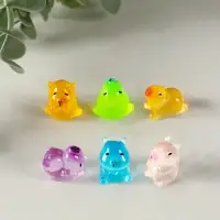 Сувенир полистоун флюоресцентный "Капибары" набор 6 шт 1,7х2 см