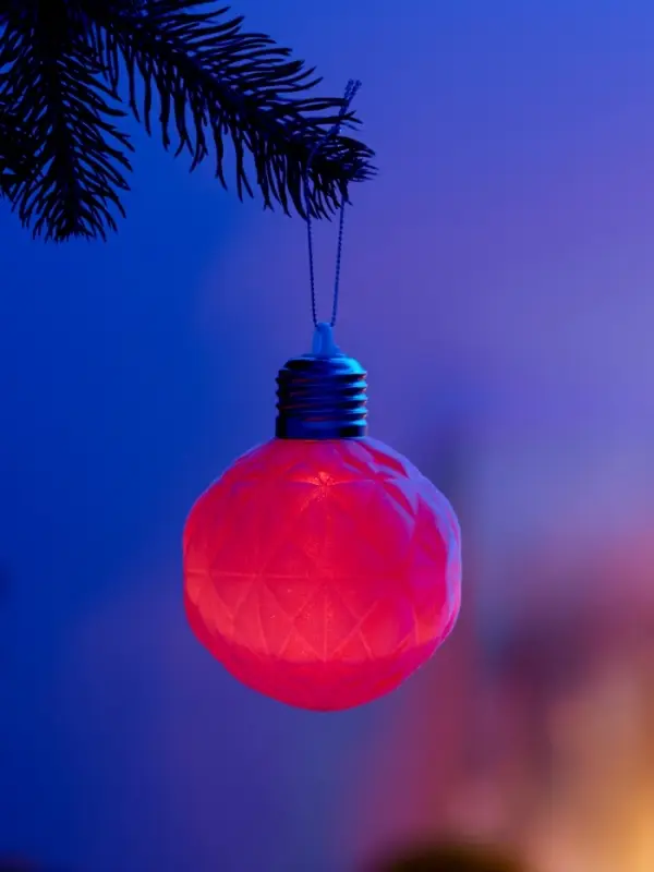 Елочный шар "Бархатный узор" 8 см, 1 LED, LR44x3 (в компл.), Т/БЕЛЫЙ