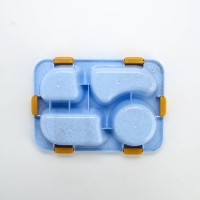 Ланч - бокс с 4 секциями &laquo;До/после обеда&raquo;, 23 х 17 х 5,5 см, голубой