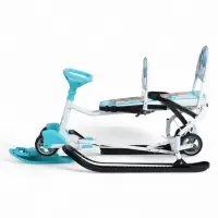 Снегокат &laquo;Тимка спорт 6Д&raquo; с забавными медвежатами, с двумя спинками, с родительской ручкой, бирюзовый, ТС6Д/ЗМ Nika