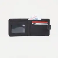 Портмоне мужское на кнопке, отдел для купюр, для карт, цвет чёрный