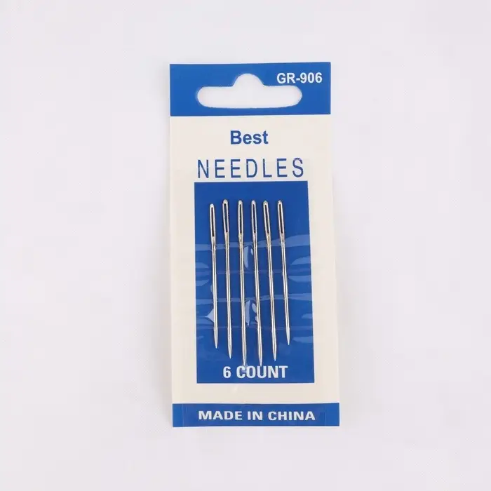 Иглы швейные для гобелена, d=1.1 мм, 4.3-4.8 см, с золотым ушком, 6 шт.