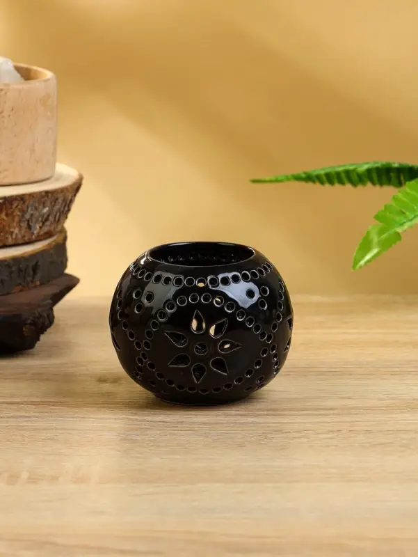 Аромалампа &laquo;Шар&raquo;, 9&times;9&times;8 см, керамика, тёмно-коричневая