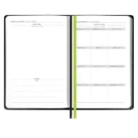 Ежедневник Alanis, недатированный, черный c зеленым