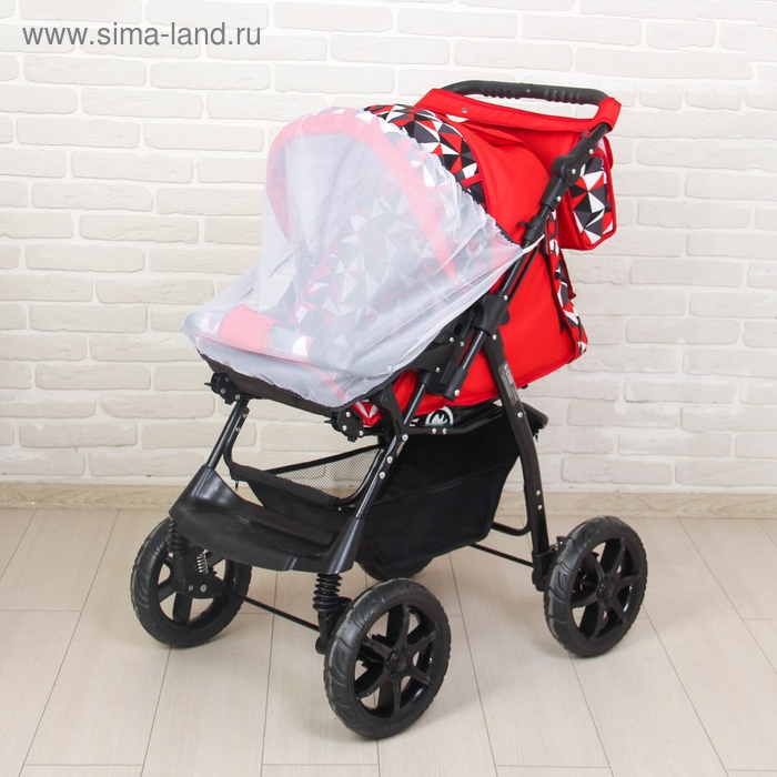 Коляска-трансформер &laquo;Гном&raquo;, пластиковые колёса, оттенки красного, рисунок МИКС