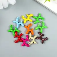 Металлический элемент, декоративная подвеска &laquo;Арт Узор. Надувной шарик: собака&raquo;, 0.6&times;1.4&times;1.9 см, МИКС