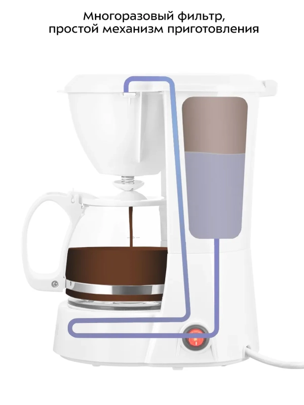Кофеварка электрическая капельная КТ-7327 - 650 Вт - 0,75 л