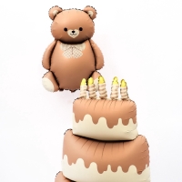 Воздушный шар фольгированный 35" &laquo;Мишка с бантом&raquo;, фигура, матовый