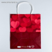 Пакет подарочный крафт, упаковка, &laquo;All you need is love&raquo;, 22 х 25 х 12 см