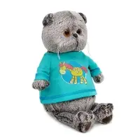 Мягкая игрушка "Кот Басик в лонгсливе с лошадкой", 22 см Ks22-295