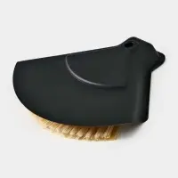 Щетка с совком "Meli", бамбуковая ручка, цвет черный 20х19 см