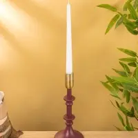 Подсвечник на 1 свечу "Баклажановый" 10х10х26 см