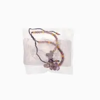 Браслет, длина 16 см, цв. сиреневый, красный