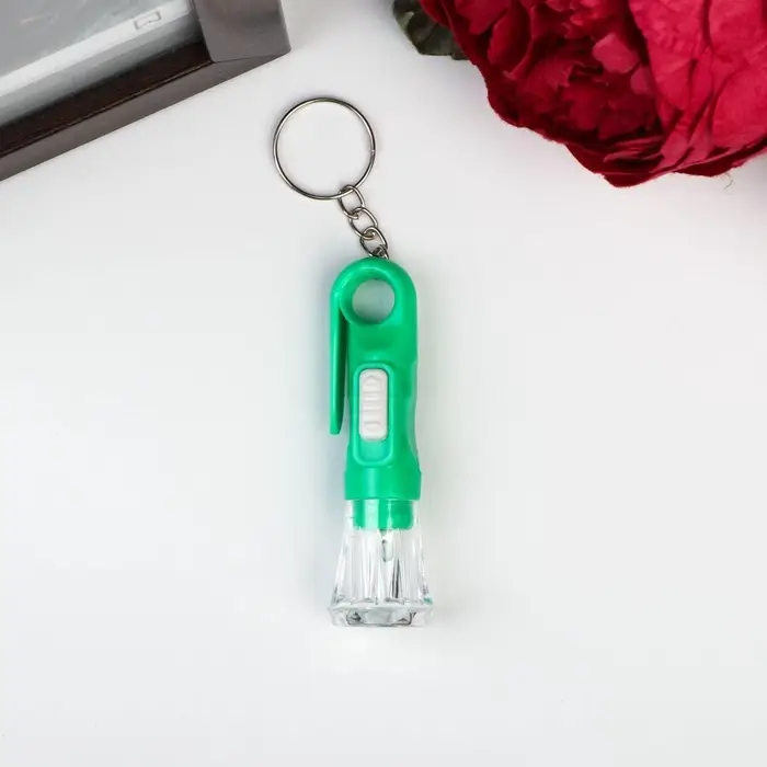 Фонарик брелок для ключей на кольце &laquo;Вспышка&raquo;, с колечком и держателем, 6.8&times;2.3&times;2.3 см, МИКС