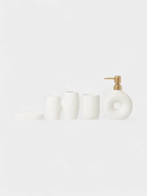 Набор аксессуаров для ванной &laquo;Рассвет&raquo;, 4 предмета, мыльница, дозатор для мыла, 2 стакана, белый